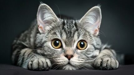 an American Shorthair cat, playful hd photography, animal cute adorable lovely pet wallpaper