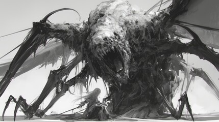 Wall Mural - creepy monster from the dark