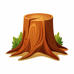 Stump cartoon vector illustration wood element rest in the forest in summer camping (12)