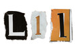 © wachiwit - L alphabet torn from a magazine paper. Ransom note style letters.