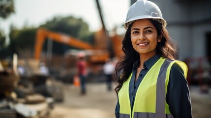 Sticker - Female Indian engineer smiling confidently at the camera 