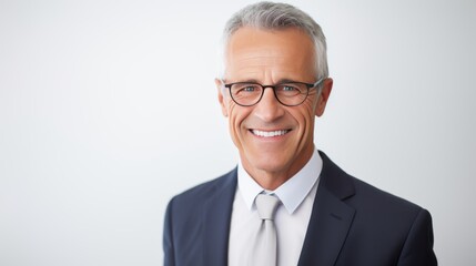 Wall Mural - Portrait of smiling man, neutral background, 