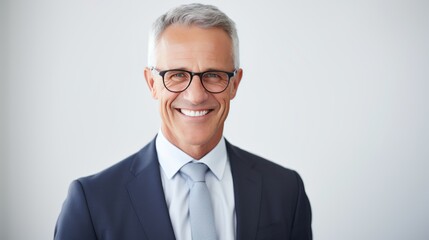 Wall Mural - Portrait of smiling man, neutral background, 