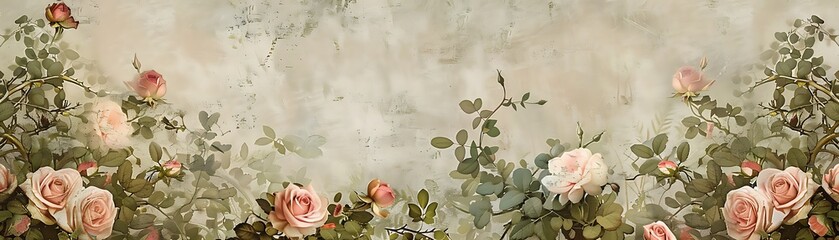 Leinwandbilder - Vintage Roses on a Grunge Background