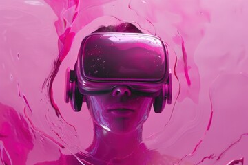 Canvas Print - Woman in Virtual Reality Headset