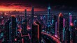 © Muhammad deen - A futuristic cityscape with neon lights