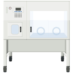 Biological safety cabinet (BSC) primary engineering control used to protect personnel against biohazardous or infectious agents. Flat design