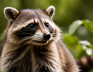 Wall Mural - portrait of a raccoon, close up of a raccoon, close up of a panda