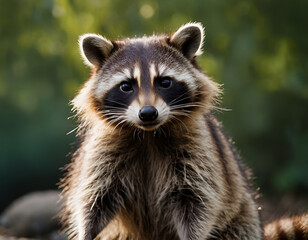 Wall Mural - close up of a raccoon, portrait of a raccoon