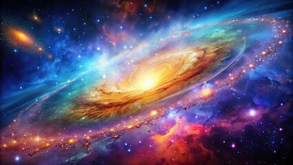 Wall Mural - stunning galaxy with vibrant colors and sparkling stars, astronomy, space, universe, celestial, cosm