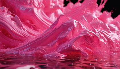 Poster - Abstract Pink Liquid Splash.