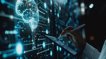 a person using a stylus to write on a digital screen