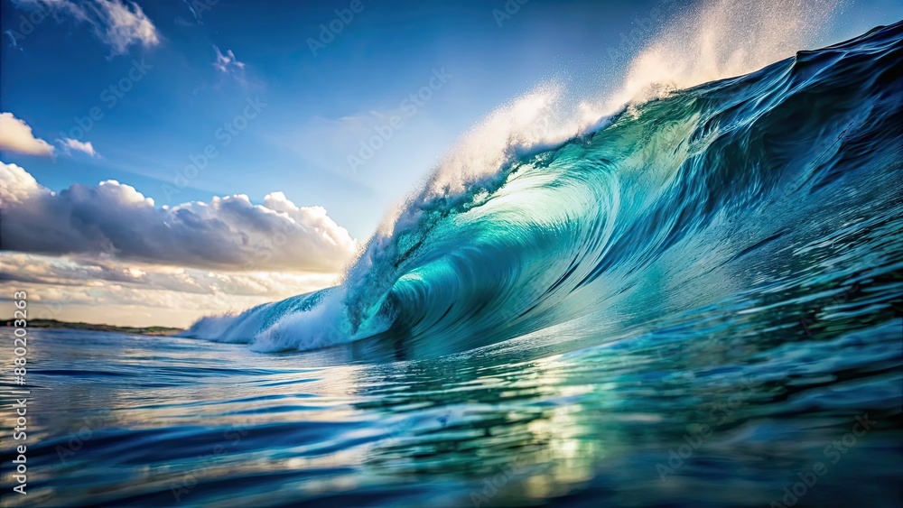 water-surface-with-a-sharp-cut-from-a-breaking-wave-ocean-sea-water