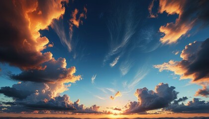 Wall Mural - Dramatic Sunset Cloudscape.