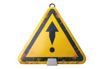 caution warning sign isolated on transparent background