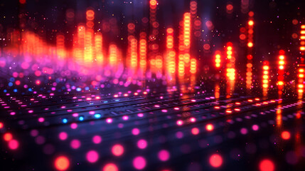 Wall Mural - background digital equalizer for music full color