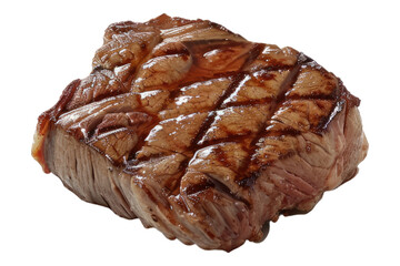 Grilled wild steak isolated on transparent background