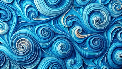 Sticker - Vibrant blue abstract paper texture featuring dynamic swirls and whirlpools creating a mesmerizing modern design perfect for digital backgrounds.