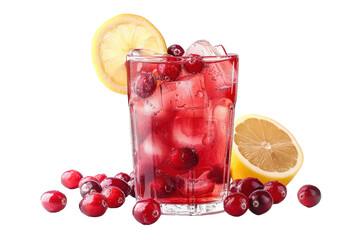 Delicious Cranberry Lemon Isolated On Transparent Background