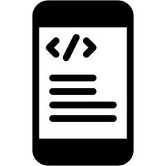 Vector Icon App, coding, development, mobile, code