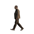 © Surasak-Art - walking man in profile, full body photo, photo taken from the side isolated on transparent background