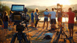 © liliyabatyrova - Film Crew Filming at Sunset