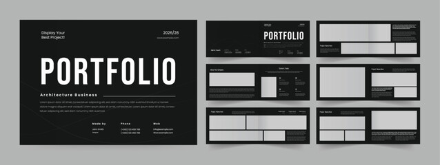 Wall Mural - portfolio design a4 landscape portfolio book layout template.