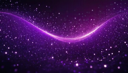 Wall Mural - purple particles wave and light abstract background. dots stars to cover element for design backdrop