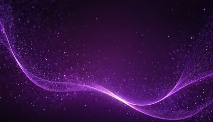 Wall Mural - Digital purple particles wave and light abstract background with shining dots stars 1523