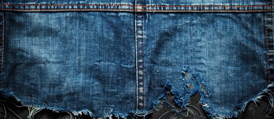 Aufkleber - Ripped blue denim jeans texture with a copy space image.
