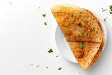 a plate with two pieces of bread on it