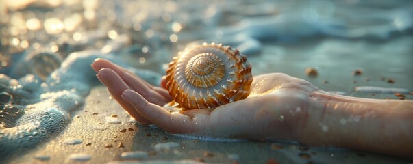 Wall Mural - A simple object, like a seashell or a pebble, holding a world of memories and meaning for its owner.