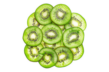 Wall Mural - Kiwi slices isolated on transparent background