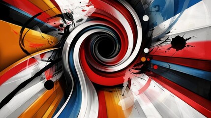 Canvas Print - A dynamic optical illusion artwork with concentric rings of yellow and blue