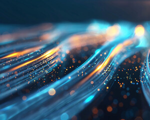 Wall Mural - Dynamic Colorful Motion in Fiber Optic Cables