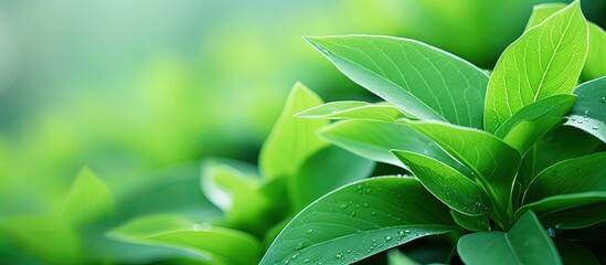 Aufkleber - Photo of a green plant outdoors with abstract features and copy space image included.