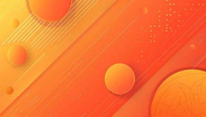 Wall Mural - Abstract Orange and Yellow Gradient Background with Geometric Shapes