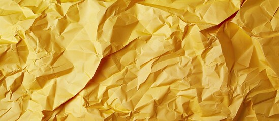 Leinwandbilder - Background with a texture of crumpled yellow paper, providing copy space image.