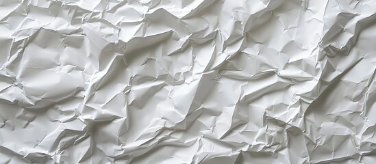 Fototapete - Texture background of white crumpled paper with copy space image available.