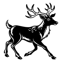 Poster - Elk runs icon vector art  silhouette illustration