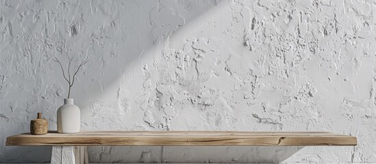 Fototapete - High-quality wallpaper with a vintage white textured wall design, ideal for displaying text with ample copy space image.