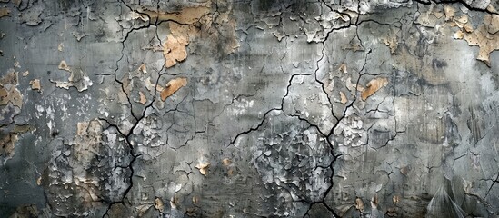 Aufkleber - Cracked texture background of an aged wall with ample copy space image.