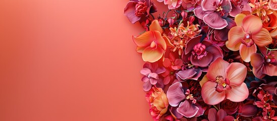 Poster - A decorative arrangement of artificial flowers with a blank area for additional image or text