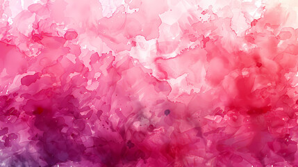 Wall Mural - Vibrant abstract watercolor painting with shades of pink and red blending together.