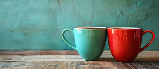 Leinwandbilder - Two cups displayed with copy space image