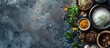 © vxnaghiyev - Modern concept of apothecary and holistic wellness with spices and rice arranged on a concrete backdrop creating an artistic copy space image