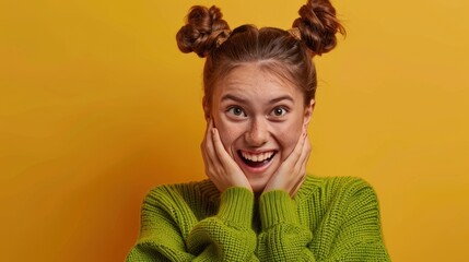 Wall Mural - The Excited Young Girl