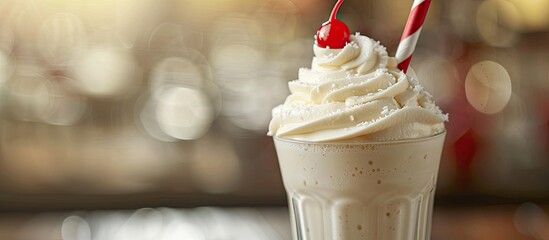 Canvas Print - Close up image of a mouthwatering milkshake with ample room for additional content