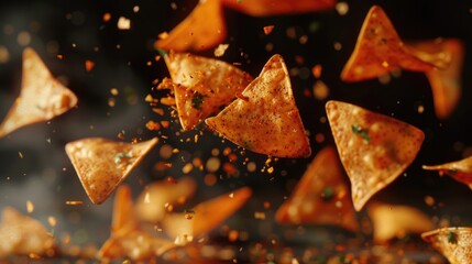 Poster - A close-up shot of a stack of chips, often used in food or snack photography