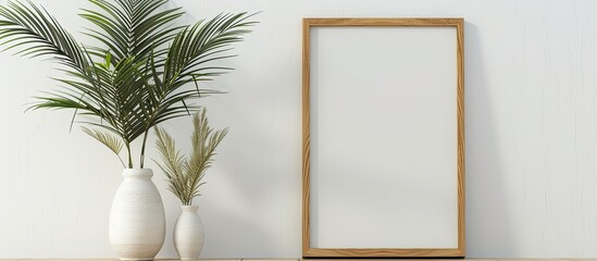 Canvas Print - Vertical A3 sized blank frame on white background with copy space image